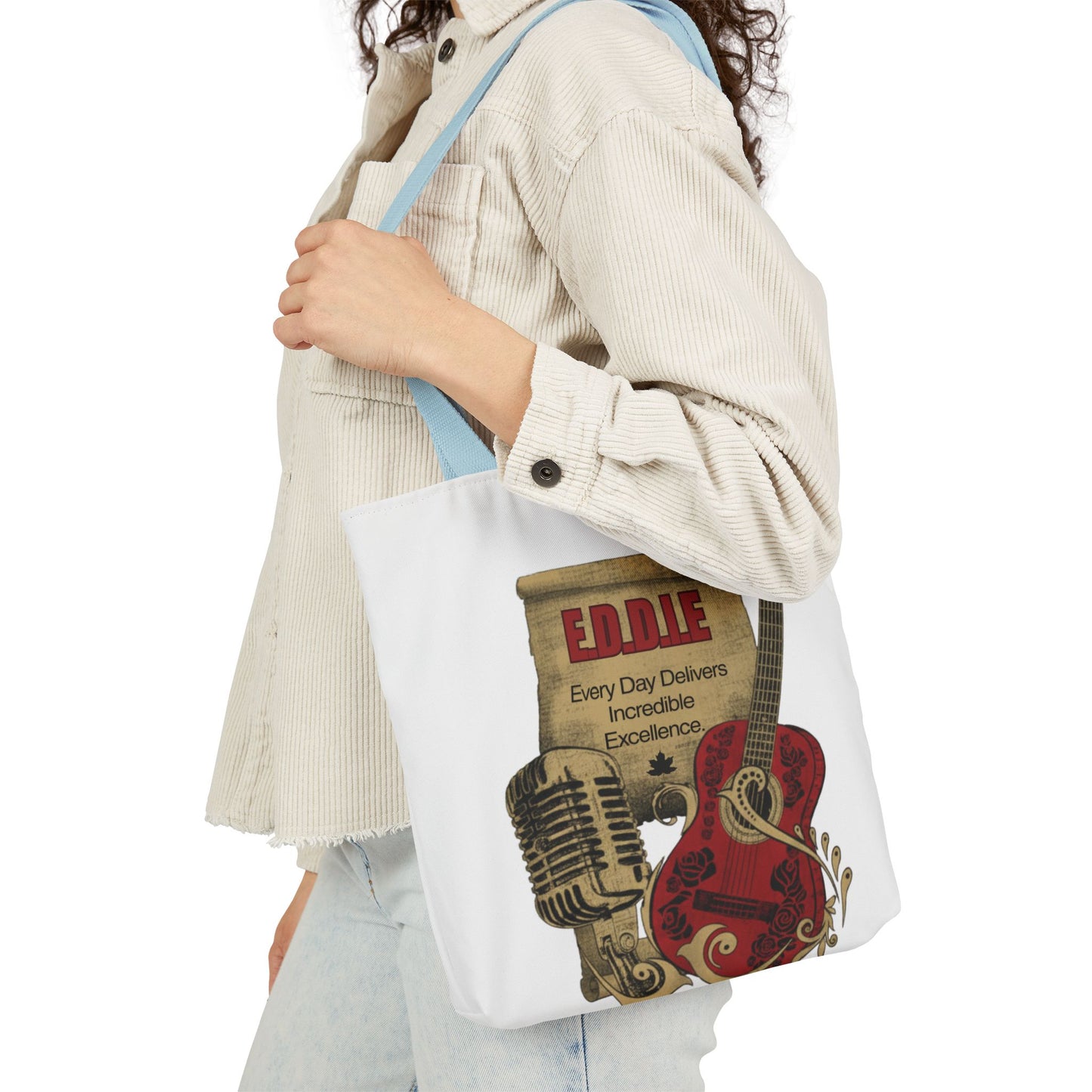 Personalized Initial Quote Guitar Canvas Tote Custom Name