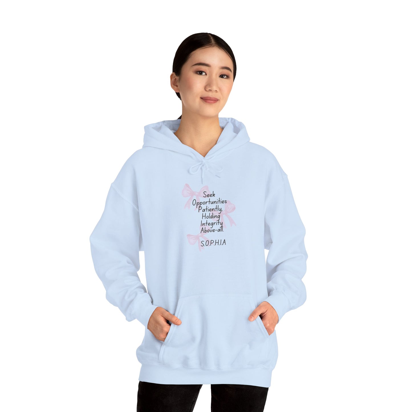 Personalized Pink Bow Hooded Sweatshirt