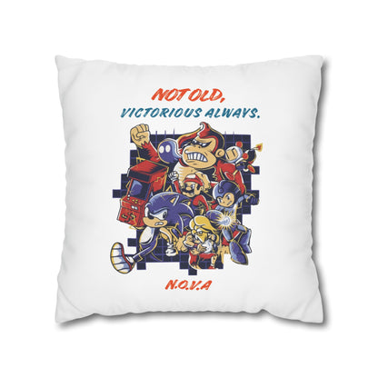 Personalized Initial Quote Cartoon — Custom Sayings on Square Poly Canvas Pillowcase