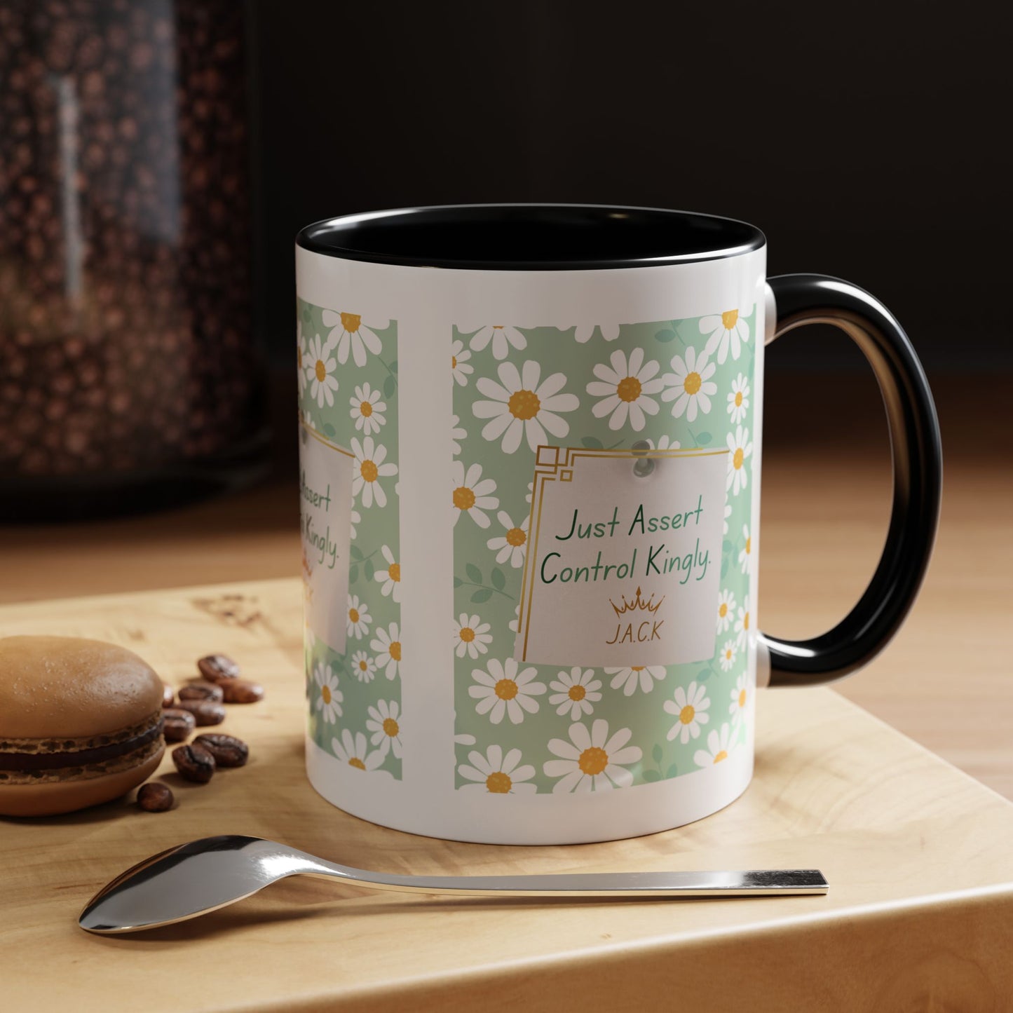 Personalized Floral Message Accent Coffee Mug