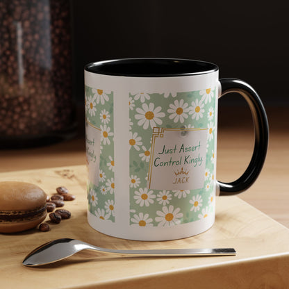 Personalized Floral Message Accent Coffee Mug