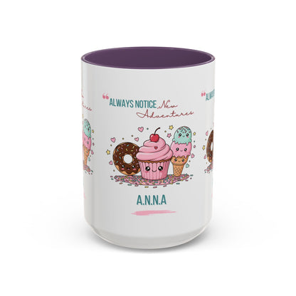 Personalized Initial Sweet Treat Accent Coffee Mug