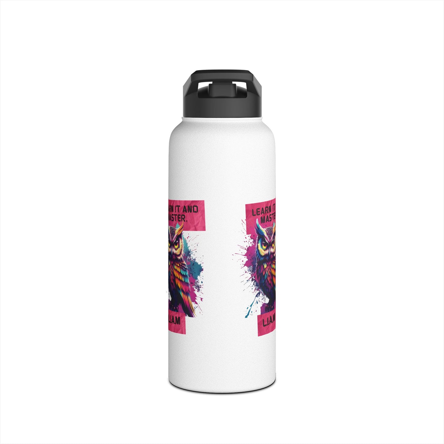 Personalized Initial Quote Owl Stainless Steel Water Bottle