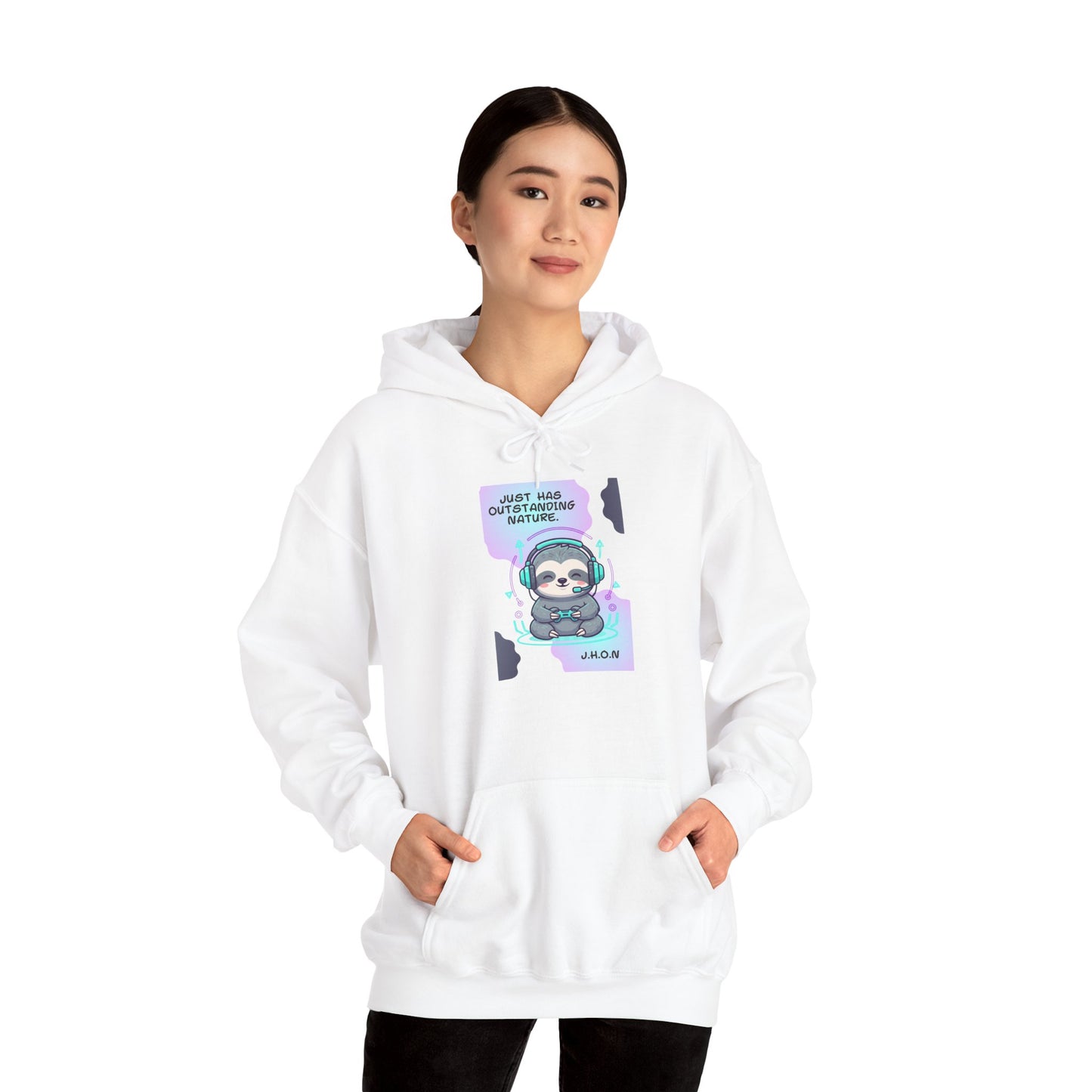 Personalized Sloth Gamer Hooded Sweatshirt