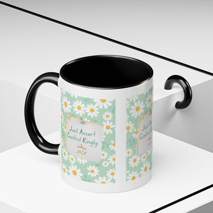 Personalized Floral Message Accent Coffee Mug