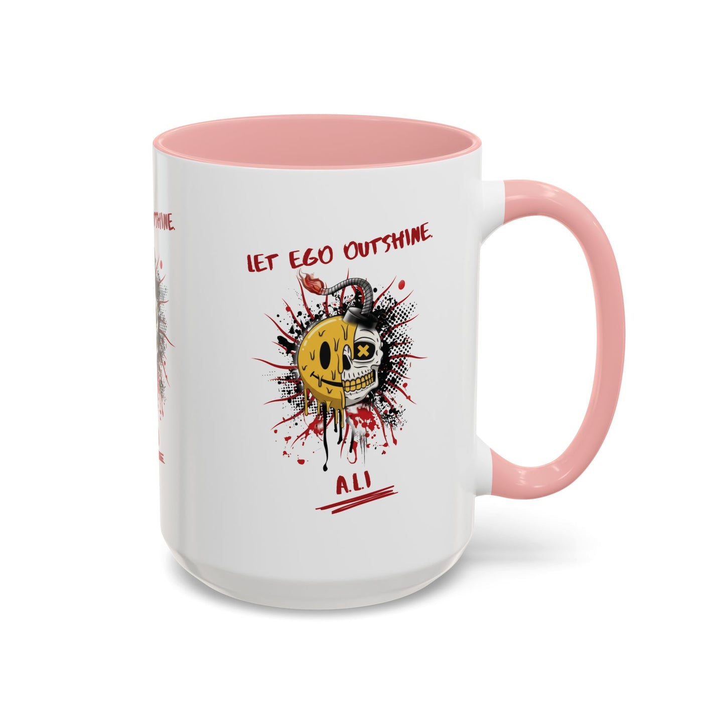 Personalized Split Smile Skull Accent Coffee Mug