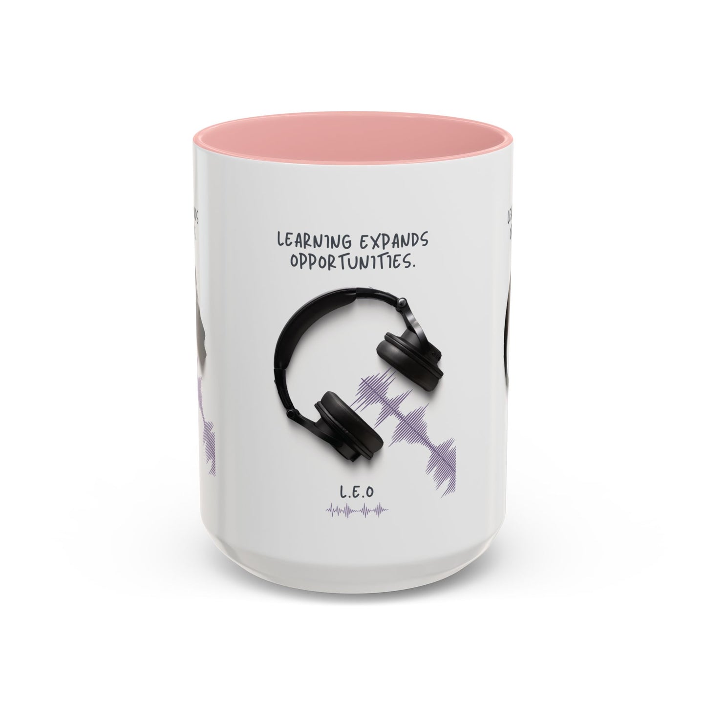 Personalized Initial Headphones Accent Coffee Mug