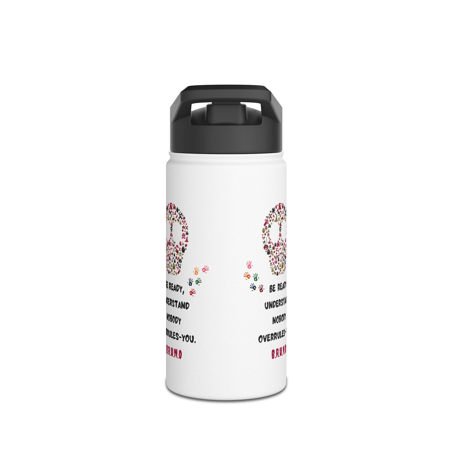 Personalized Initial Quote Hands Skull Stainless Steel Water Bottle