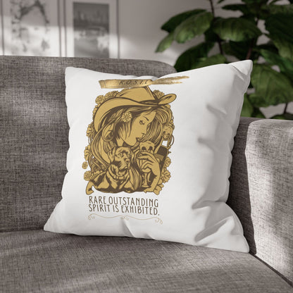 Personalized Initial Quote Golden Girl — Custom Sayings on Square Poly Canvas Pillowcase