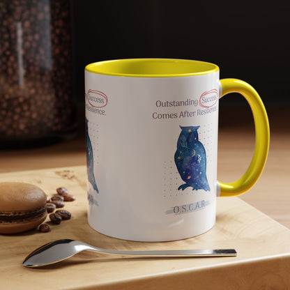Personalized Initial Galaxy Owl Accent Coffee Mug