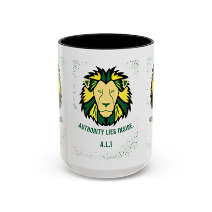 Personalized Initial Lion Accent Coffee Mug