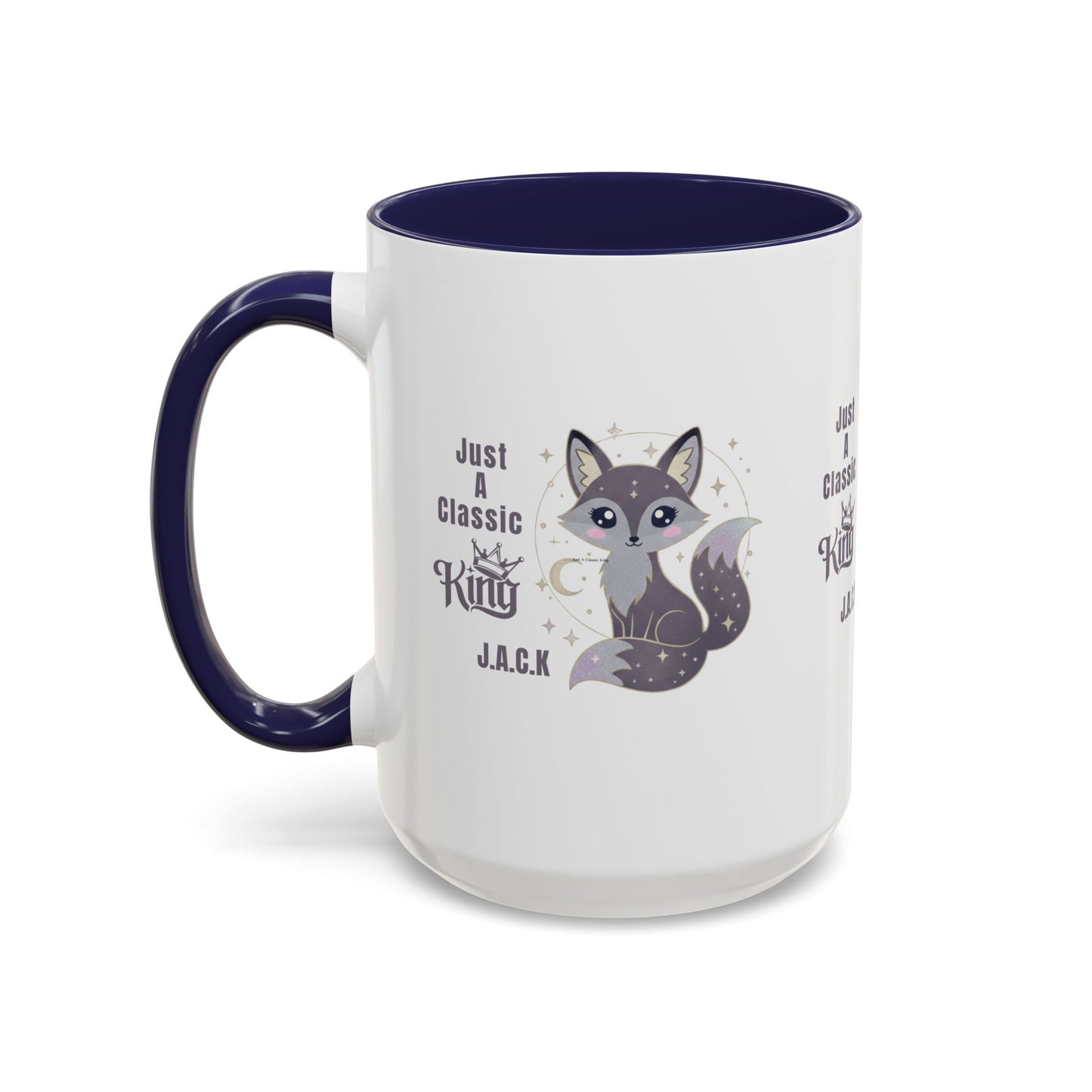 Personalized Initial Fox King Accent Coffee Mug
