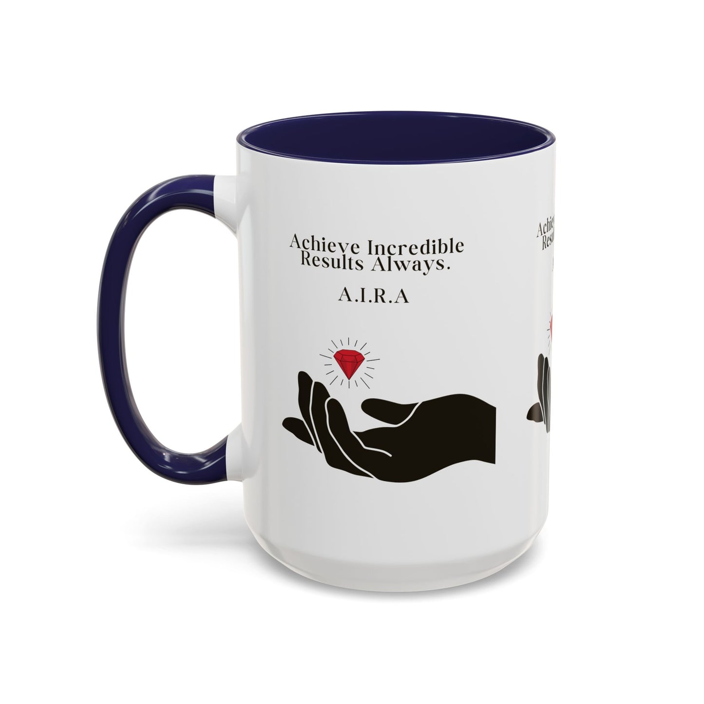 Personalized Initial Hand and Gem Accent Coffee Mug