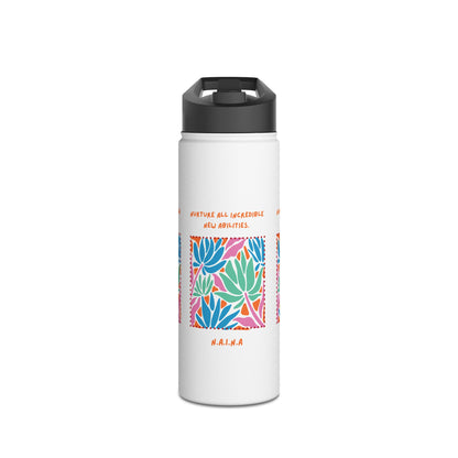 Personalized Initial Quote Floral Momentum Stainless Steel Water Bottle