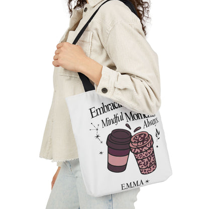 Personalized Initial Quote Coffee Cup Canvas Tote Custom Name