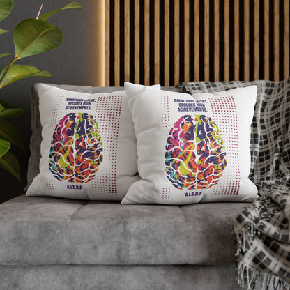 Personalized Initial Quote Brain — Custom Sayings on Square Poly Canvas Pillowcase