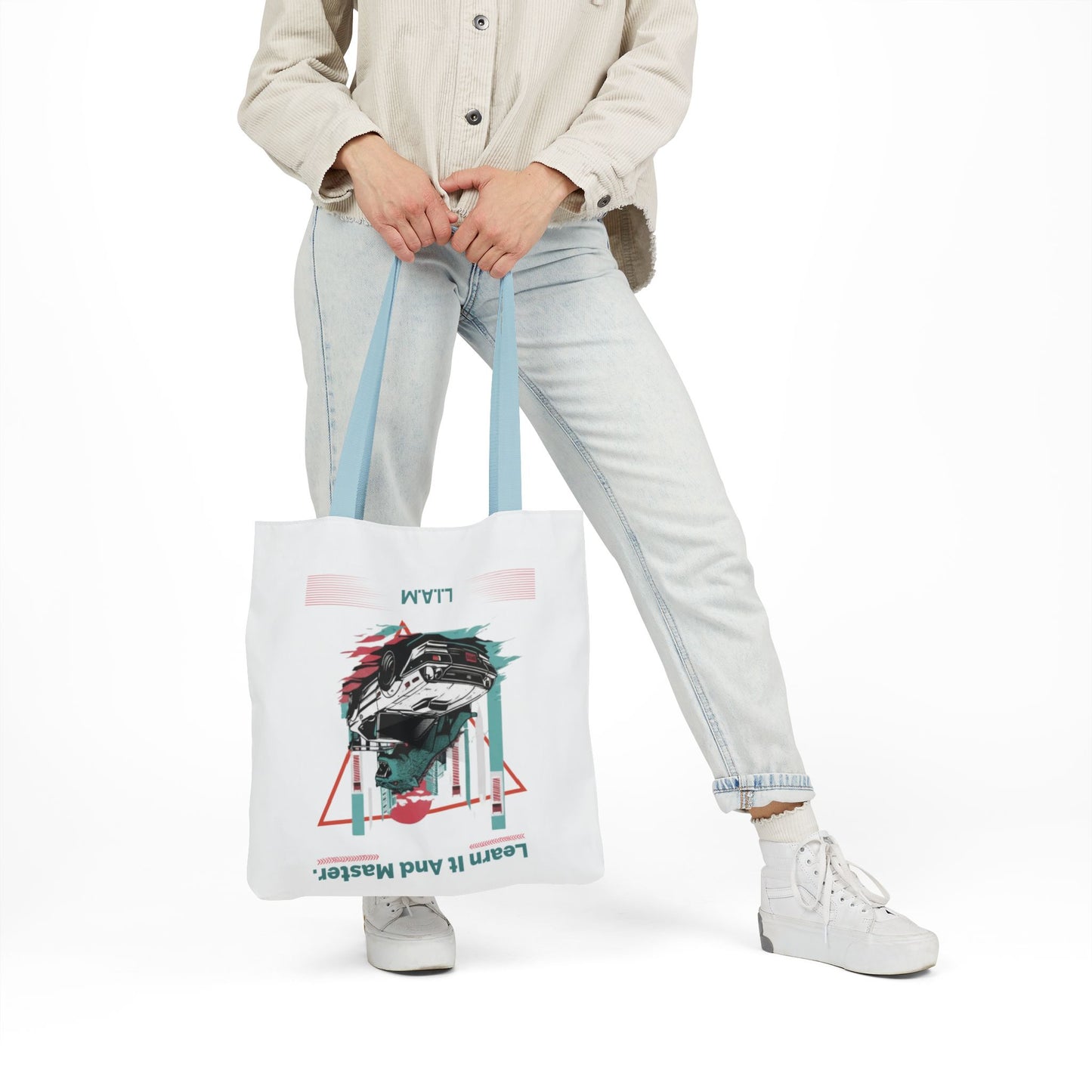 Personalized Initial Quote Dinosaur Car Canvas Tote Custom Name