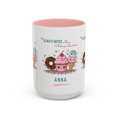 Personalized Initial Sweet Treat Accent Coffee Mug