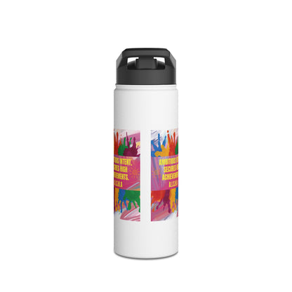 Personalized Initial Quote Colorful Paint Stainless Steel Water Bottle