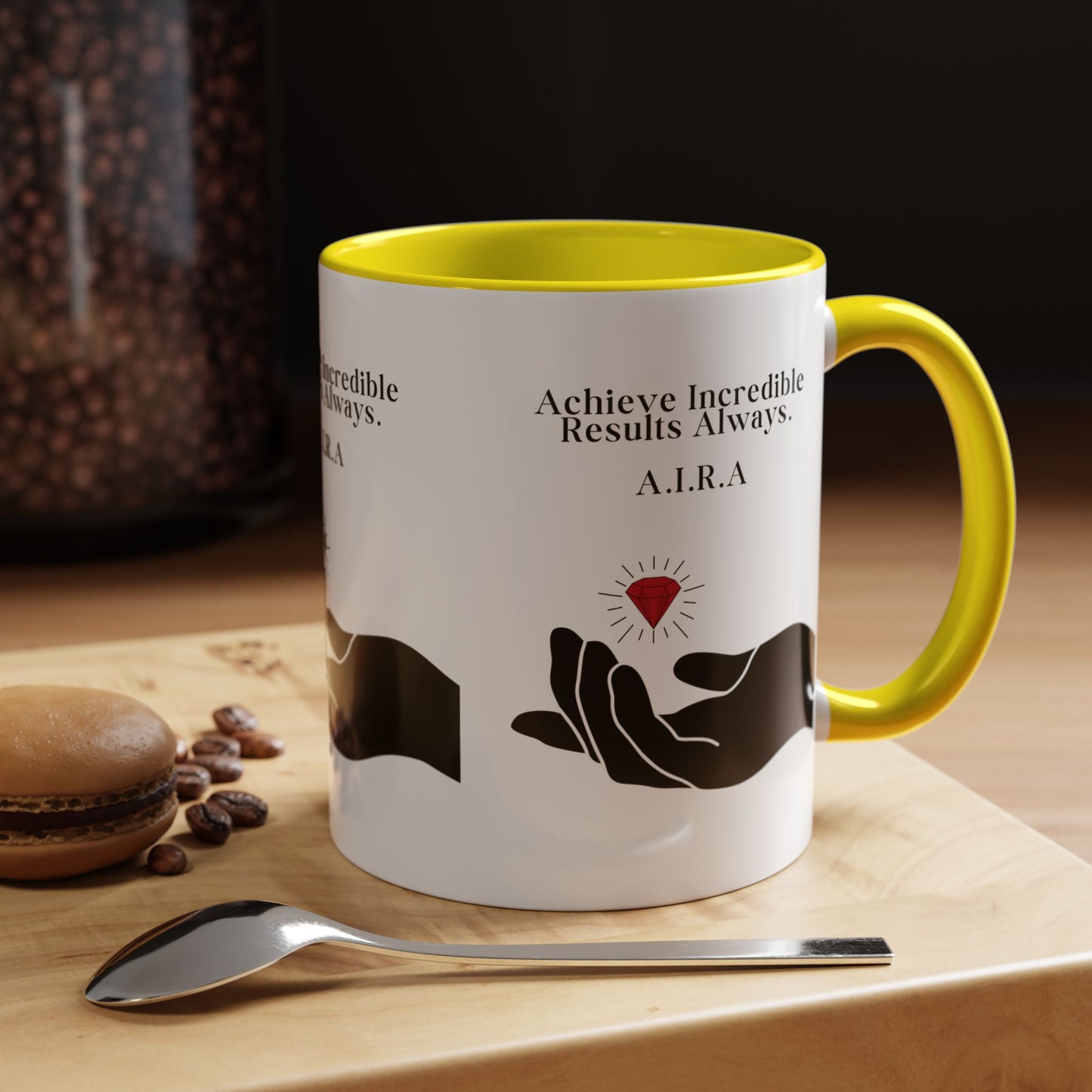 Personalized Initial Hand and Gem Accent Coffee Mug