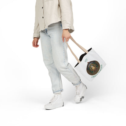 Personalized Initial Quote Circle Lion Canvas Tote Custom Name