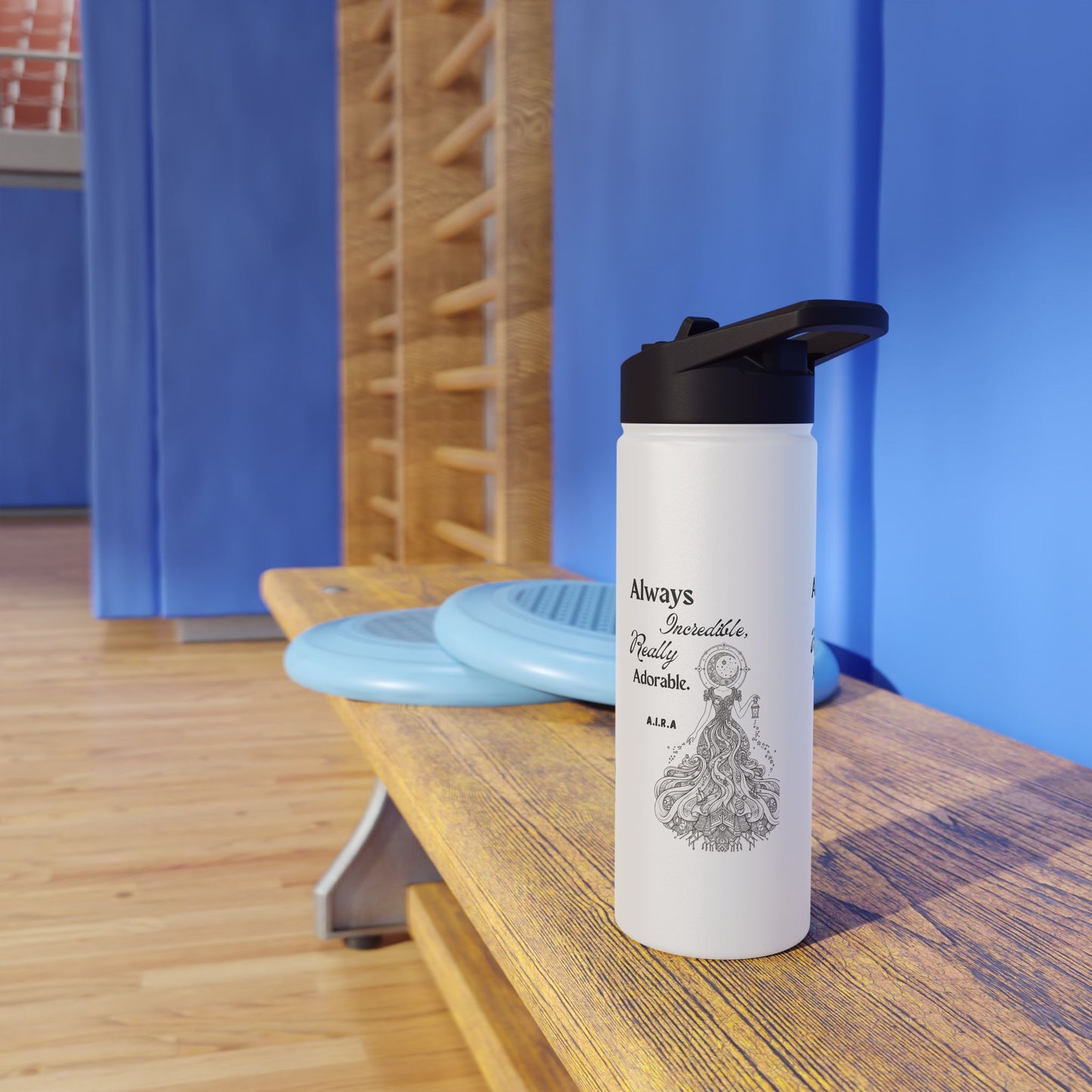 Personalized Initial Quote Girl Light Stainless Steel Water Bottle