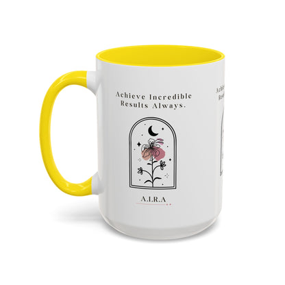 Personalized Initial Floral Moon Accent Coffee Mug