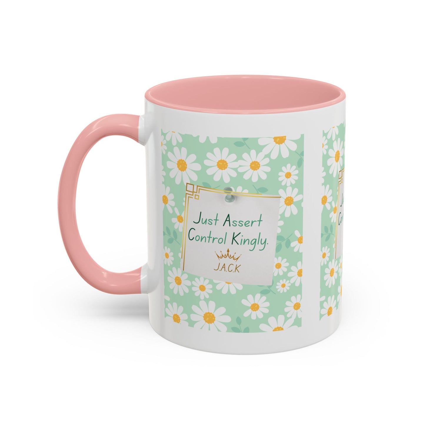 Personalized Floral Message Accent Coffee Mug