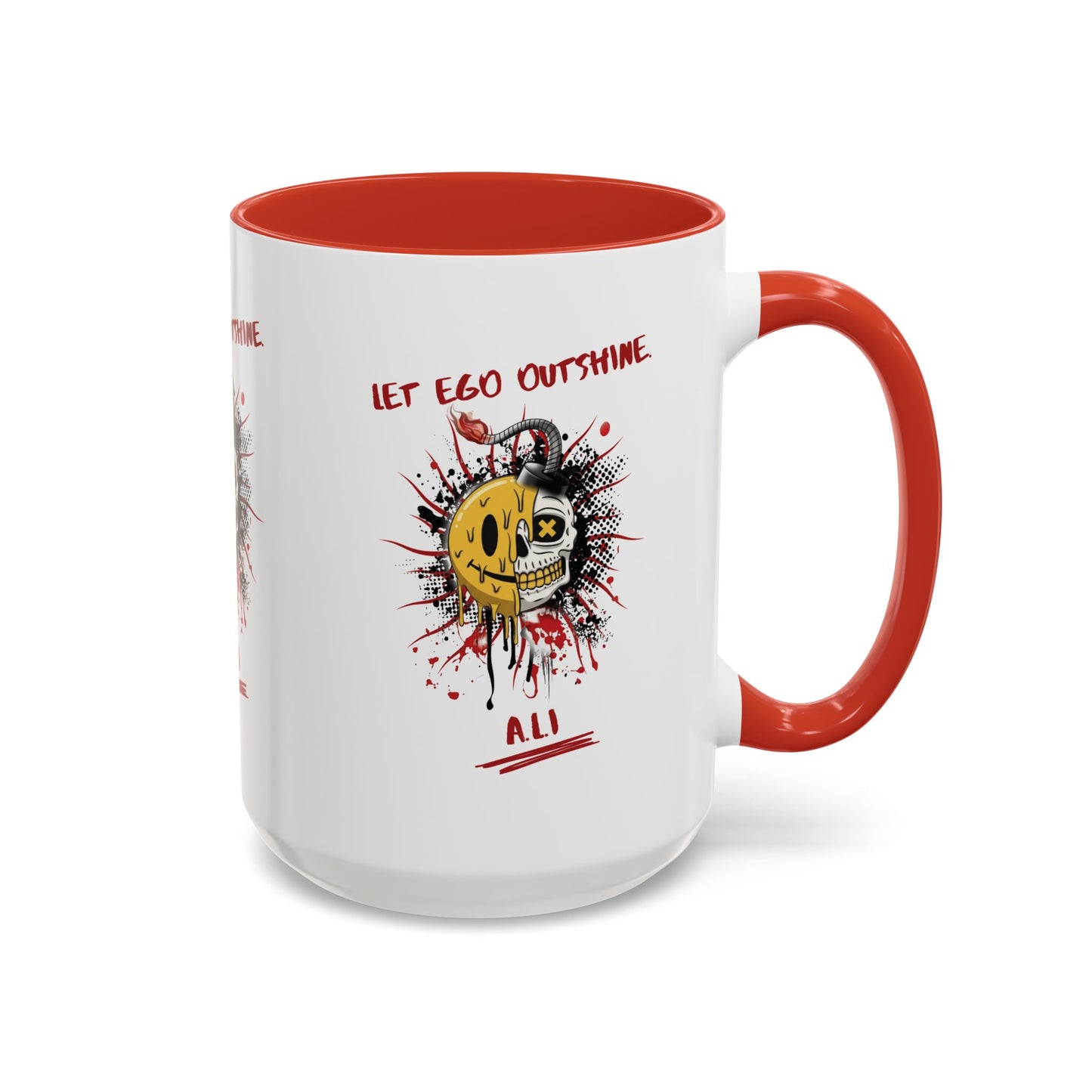 Personalized Split Smile Skull Accent Coffee Mug
