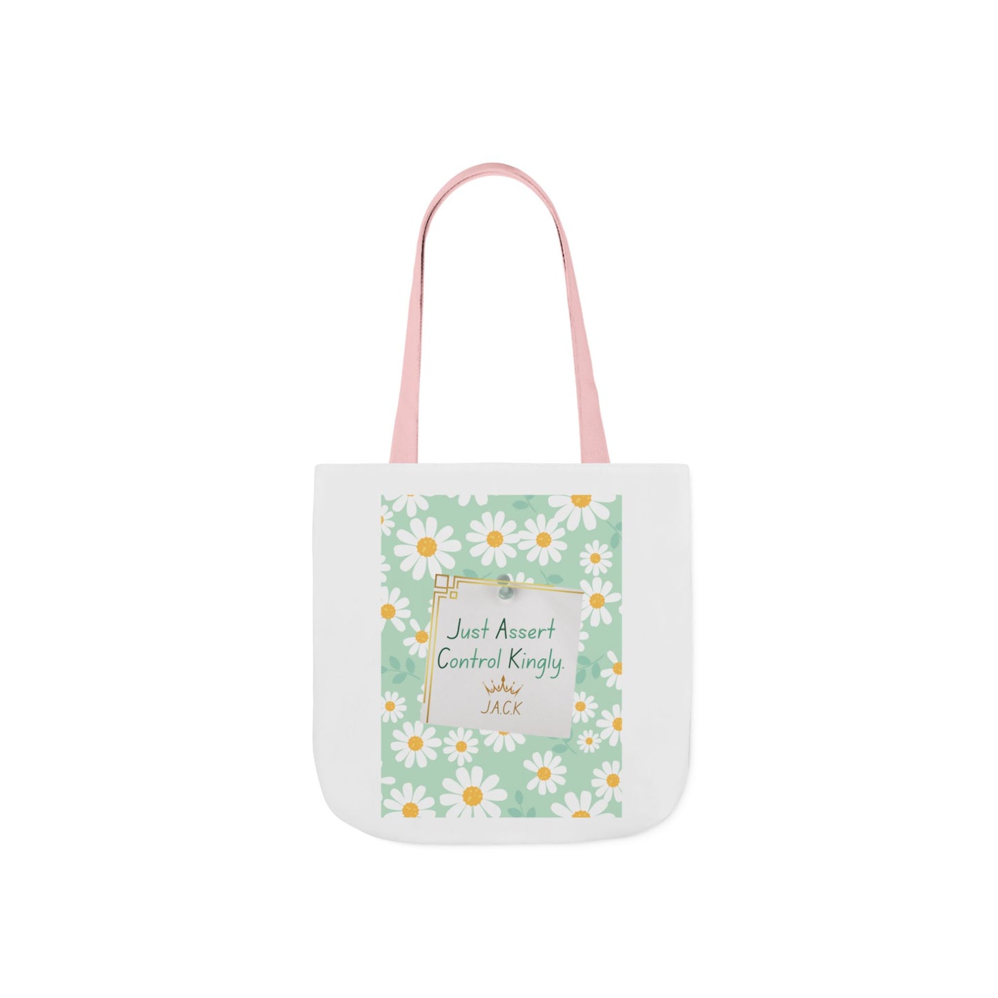 Personalized Initial Quote Floral Inspirational Canvas Tote Custom Name