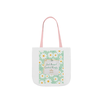 Personalized Initial Quote Floral Inspirational Canvas Tote Custom Name