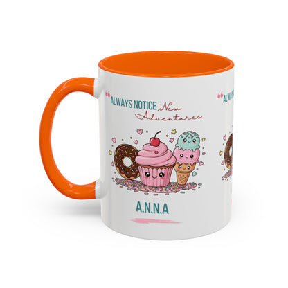 Personalized Initial Sweet Treat Accent Coffee Mug