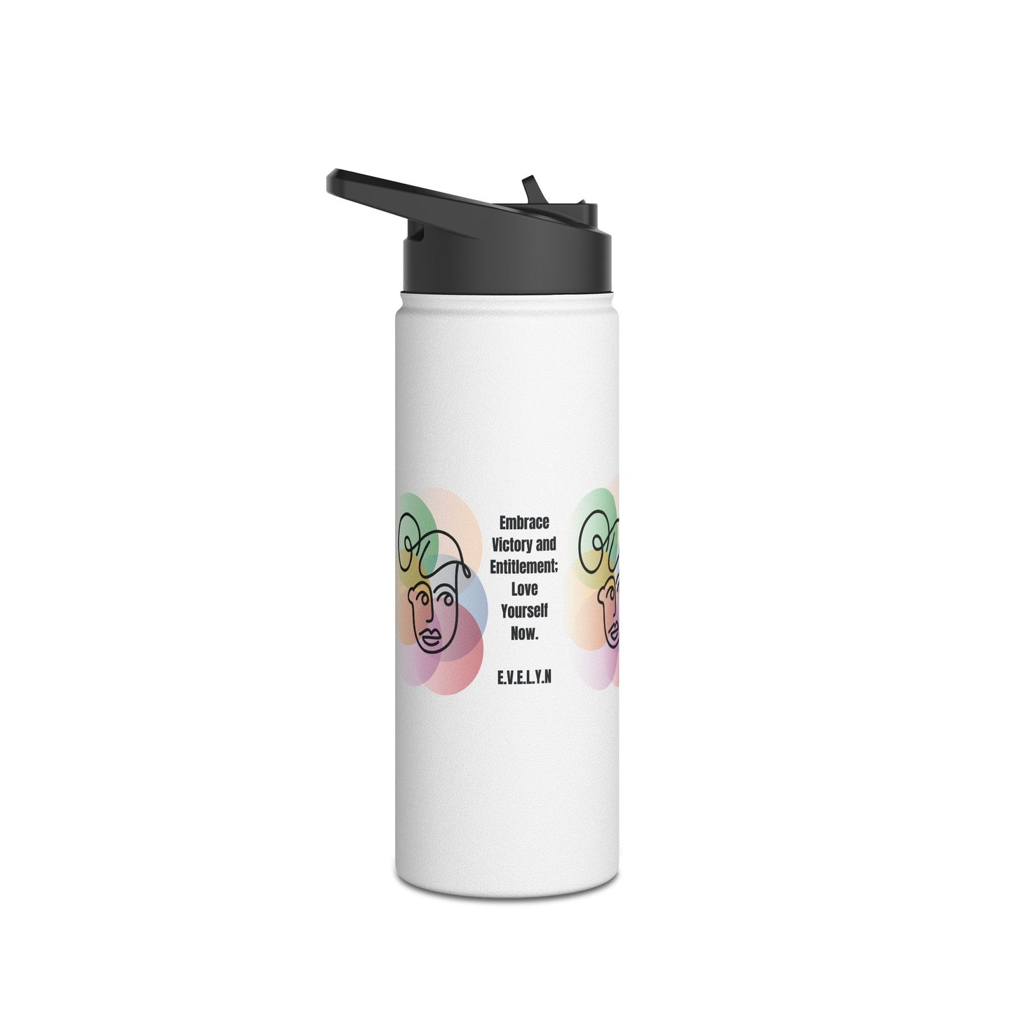 Personalized Initial Quote Sketch Girl Stainless Steel Water Bottle