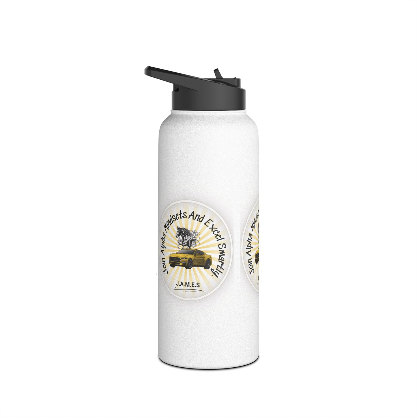 Personalized Initial Quote Horse Car Stainless Steel Water Bottle