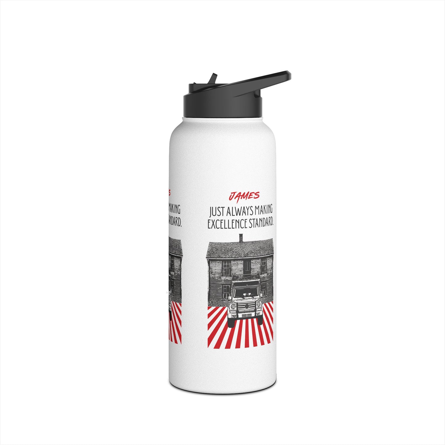 Personalized Initial Quote Vintage Car Stainless Steel Water Bottle