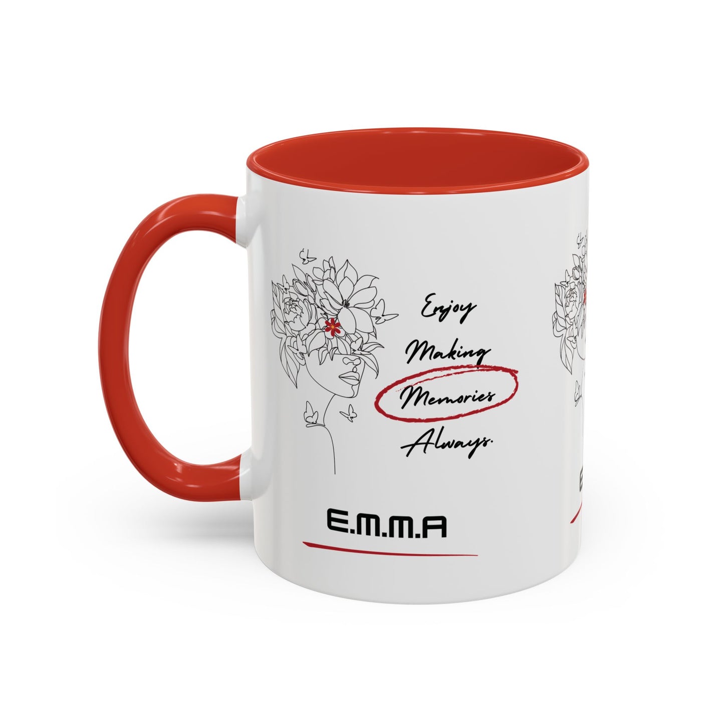 Personalized Initial Floral Girl Accent Coffee Mug