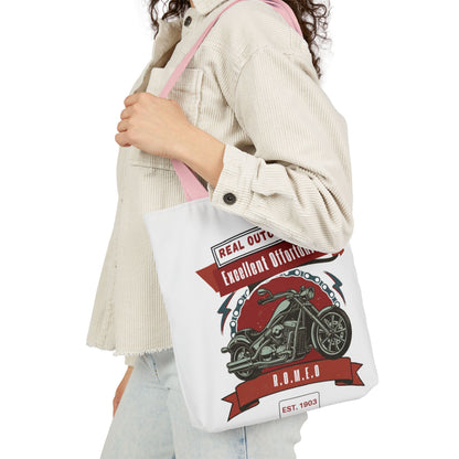 Personalized Initial Quote Motorcycle Canvas Tote Custom Name