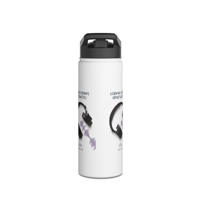 Personalized Initial Quote Headphones Stainless Steel Water Bottle