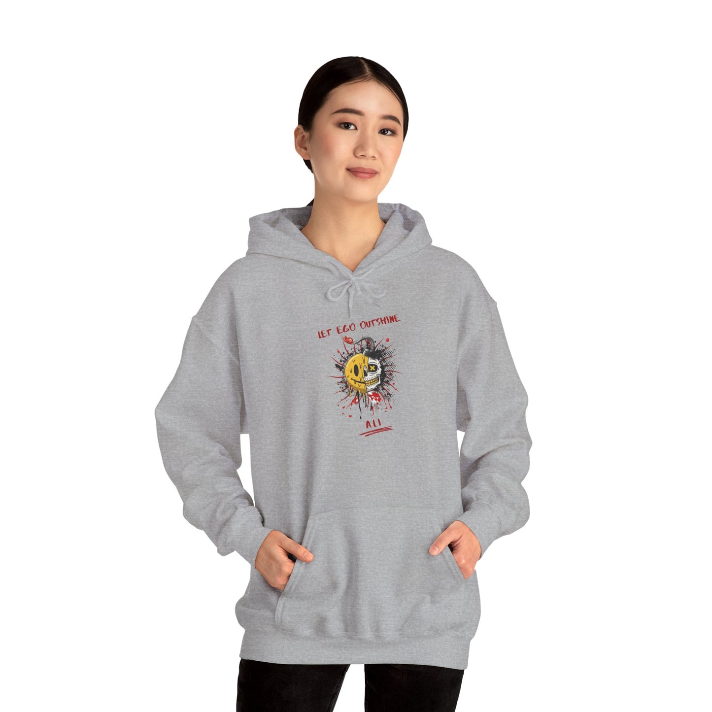 Personalized Split Smile Skull Hooded Sweatshirt