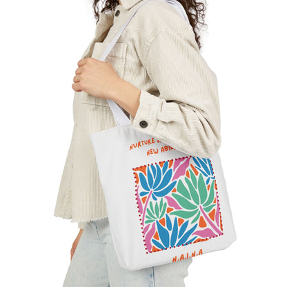 Personalized Initial Quote Colorful Momentum Canvas Tote Custom Name