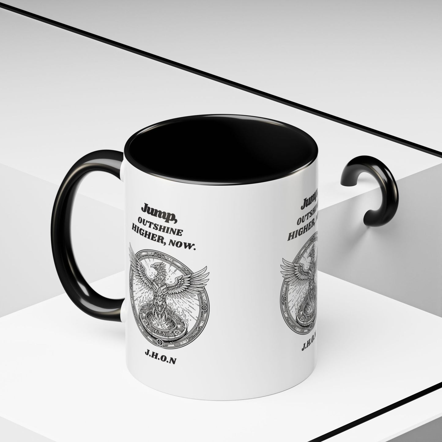 Personalized Eagle Circle Accent Coffee Mug