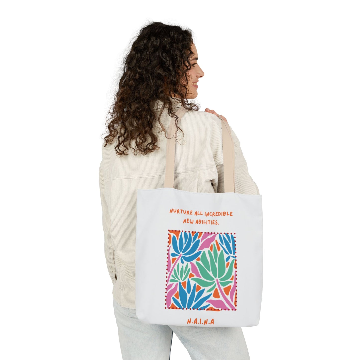 Personalized Initial Quote Colorful Momentum Canvas Tote Custom Name