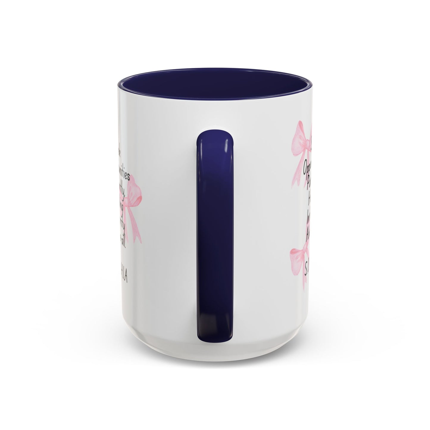Personalized Pink Bow Accent Coffee Mug