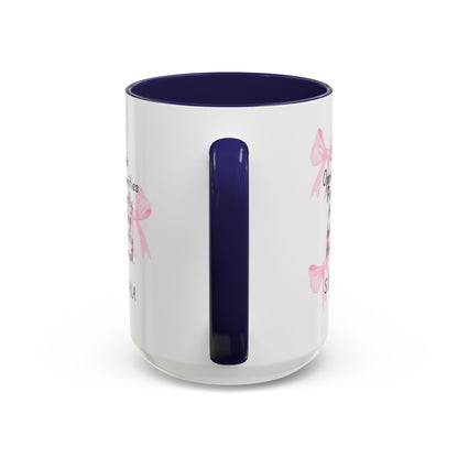 Personalized Pink Bow Accent Coffee Mug