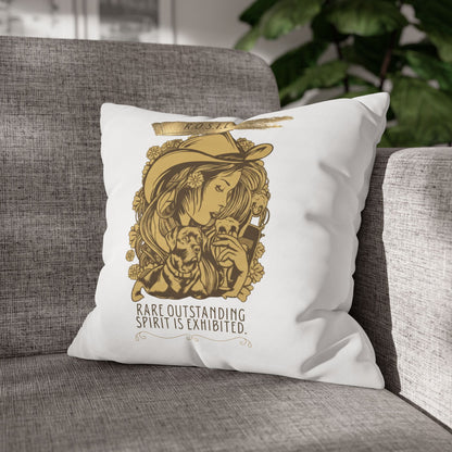 Personalized Initial Quote Golden Girl — Custom Sayings on Square Poly Canvas Pillowcase