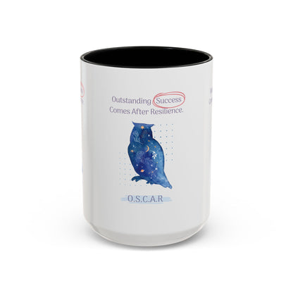 Personalized Initial Galaxy Owl Accent Coffee Mug