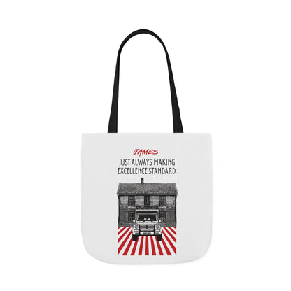 Personalized Initial Quote Vintage Car Canvas Tote Custom Name