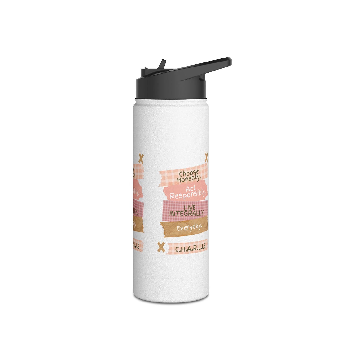 Personalized Initial Quote Note Steps Stainless Steel Water Bottle