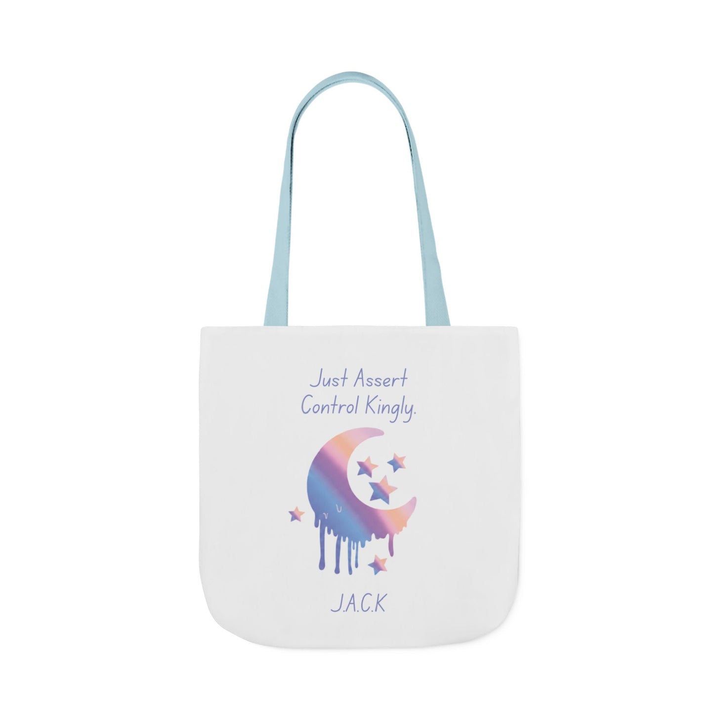 Personalized Initial Quote Moon Dripping Canvas Tote Custom Name