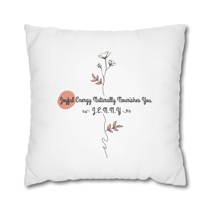 Personalized Initial Floral Minimalist — Custom Sayings on Square Poly Canvas Pillowcase